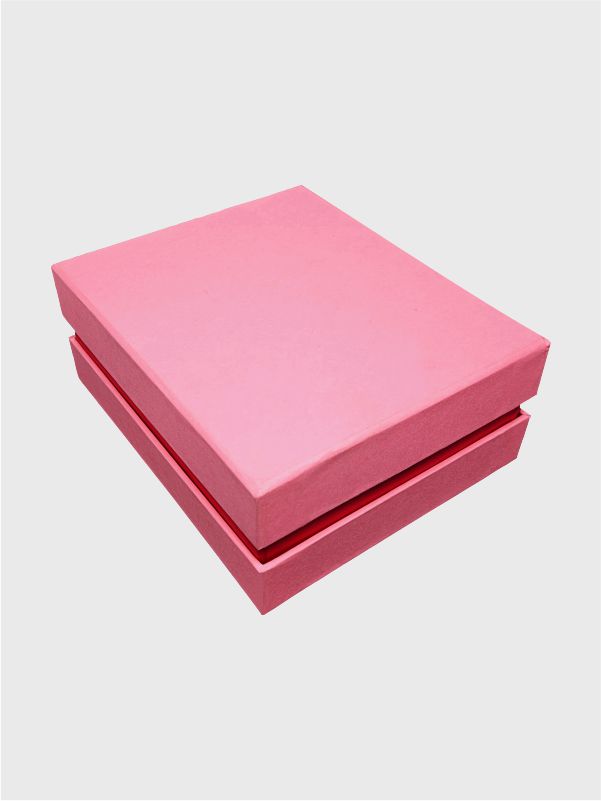 Top diagonal view of pink and red Kappa gift box with visible tummy design